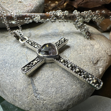 Load image into Gallery viewer, Marcasite Celtic Cross Necklace