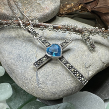 Load image into Gallery viewer, Marcasite Celtic Cross Necklace