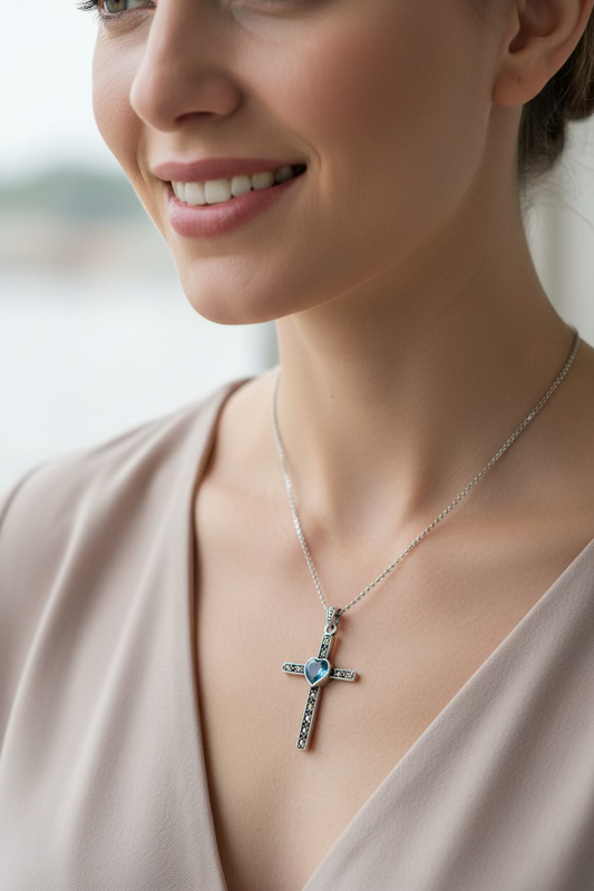 Marcasite Celtic Cross Necklace