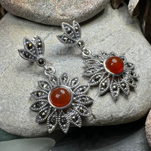 Load image into Gallery viewer, Serene Marcasite Flower Earrings