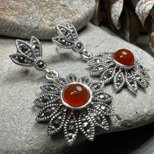 Load image into Gallery viewer, Serene Marcasite Flower Earrings