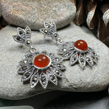 Load image into Gallery viewer, Serene Marcasite Flower Earrings