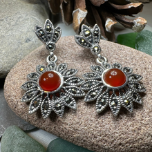 Load image into Gallery viewer, Serene Marcasite Flower Earrings