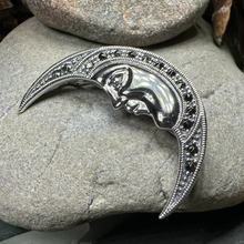 Load image into Gallery viewer, Midnight Goddess Moon Brooch