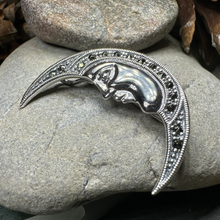 Load image into Gallery viewer, Midnight Goddess Moon Brooch