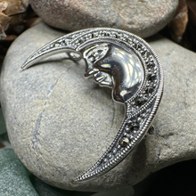 Load image into Gallery viewer, Midnight Goddess Moon Brooch