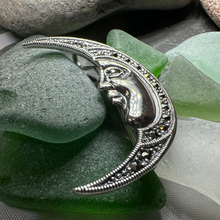 Load image into Gallery viewer, Midnight Goddess Moon Brooch
