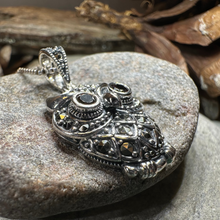 Load image into Gallery viewer, Halloway Marcasite Owl Necklace