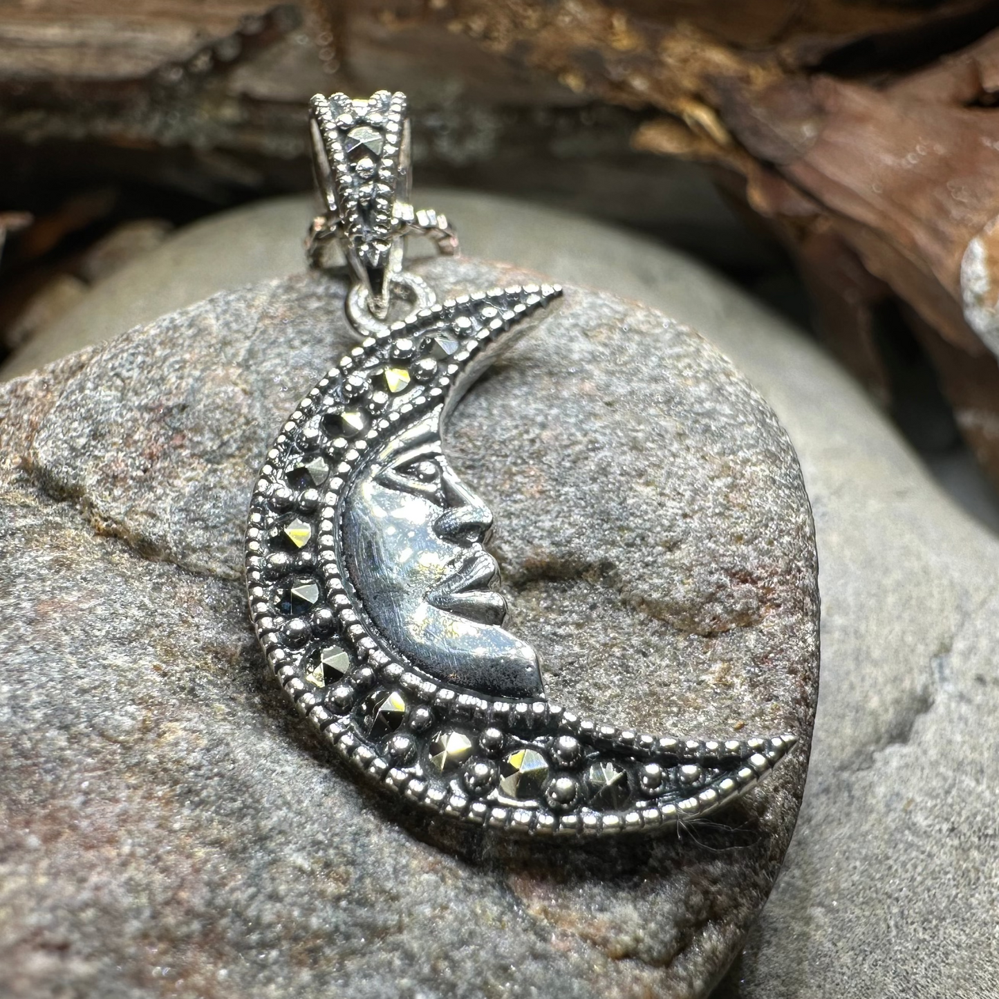 Marcasite Moon Dreamer Necklace