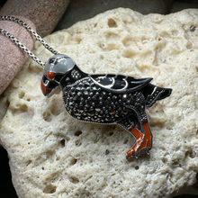 Load image into Gallery viewer, Coastal Puffin Marcasite Brooch