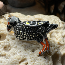 Load image into Gallery viewer, Coastal Puffin Marcasite Brooch