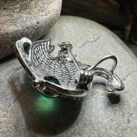 Load image into Gallery viewer, Eala Marcasite Swan Brooch in Sterling Silver