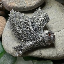 Load image into Gallery viewer, Breena Marcasite Owl Necklace & Brooch