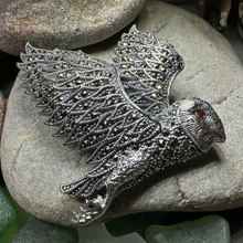 Load image into Gallery viewer, Breena Marcasite Owl Necklace & Brooch