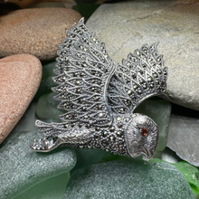 Load image into Gallery viewer, Breena Marcasite Owl Necklace & Brooch
