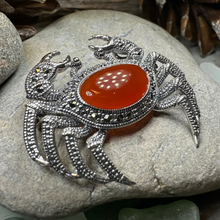 Load image into Gallery viewer, Carnelian Crab Brooch