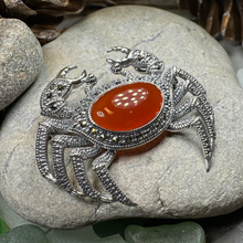 Load image into Gallery viewer, Carnelian Crab Brooch