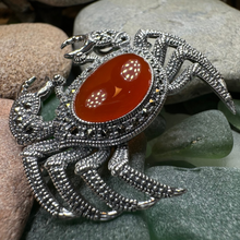 Load image into Gallery viewer, Carnelian Crab Brooch