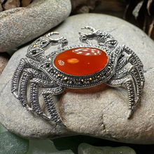 Load image into Gallery viewer, Carnelian Crab Brooch