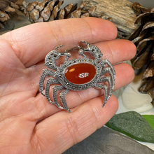 Load image into Gallery viewer, Carnelian Crab Brooch
