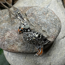 Load image into Gallery viewer, Coastal Puffin Marcasite Necklace
