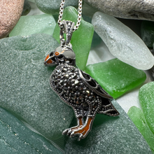 Load image into Gallery viewer, Coastal Puffin Marcasite Necklace