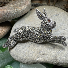 Load image into Gallery viewer, Coinín Marcasite Rabbit Brooch