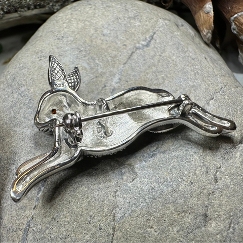 Load image into Gallery viewer, Coinín Marcasite Rabbit Brooch in Sterling Silver