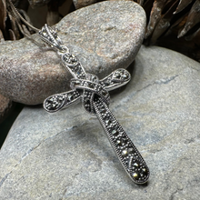 Load image into Gallery viewer, Brenna Marcasite Cross Necklace