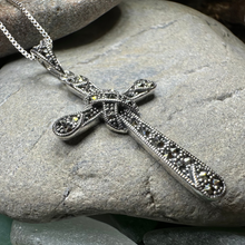 Load image into Gallery viewer, Brenna Marcasite Cross Necklace