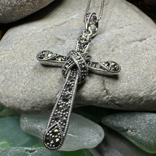 Load image into Gallery viewer, Brenna Marcasite Cross Necklace