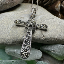 Load image into Gallery viewer, Brenna Marcasite Cross Necklace