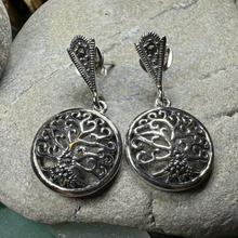 Load image into Gallery viewer, Marcasite Tree of Life Earrings