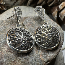 Load image into Gallery viewer, Marcasite Tree of Life Earrings