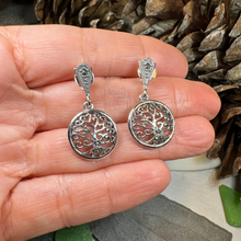 Load image into Gallery viewer, Marcasite Tree of Life Earrings
