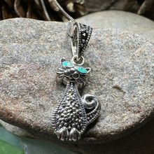 Load image into Gallery viewer, Sophisticated Marcasite Cat Necklace