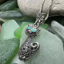 Load image into Gallery viewer, Sophisticated Marcasite Cat Necklace