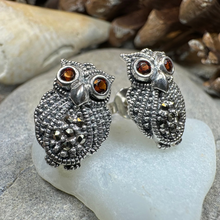 Load image into Gallery viewer, Owl Lover Marcasite Earrings