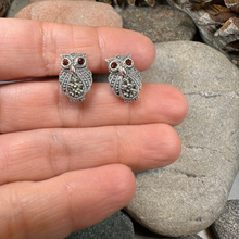 Load image into Gallery viewer, Owl Lover Marcasite Earrings