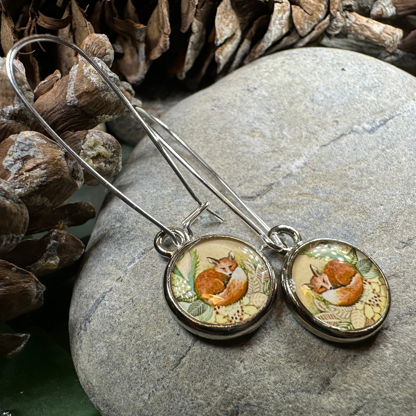 Autumn Nap Fox Earrings — view 5