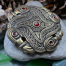 Load image into Gallery viewer, Merovingian Red Bird Brooch
