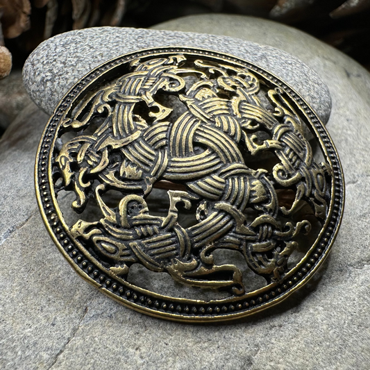 Ringerike Viking Brooch - Bronze Historical Reproduction Pin