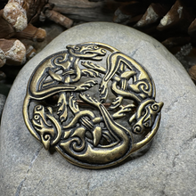 Load image into Gallery viewer, Hunting Hounds Celtic Brooch