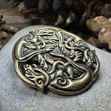 Load image into Gallery viewer, Hunting Hounds Celtic Brooch