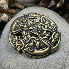 Load image into Gallery viewer, Hunting Hounds Celtic Brooch