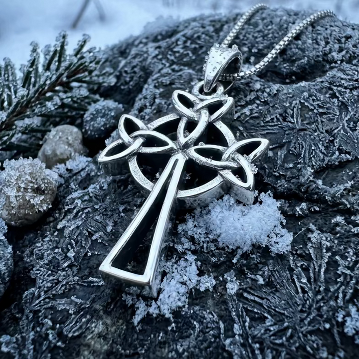 Trinity Celtic Cross Necklace in sterling silver