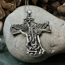 Load image into Gallery viewer, Large Saint Michael Cross Pendant