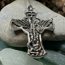 Load image into Gallery viewer, Large Saint Michael Cross Pendant