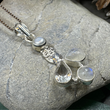 Load image into Gallery viewer, Misty Morning Moonstone Owl Necklace