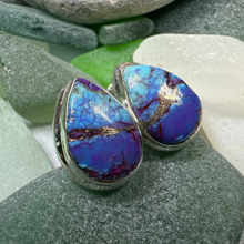 Load image into Gallery viewer, Classic Copper Turquoise Post Earrings